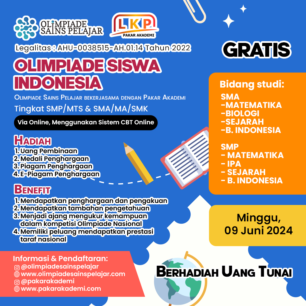 OLIMPIADE SISWA INDONESIA 2024 – Olimpiade Sains Pelajar